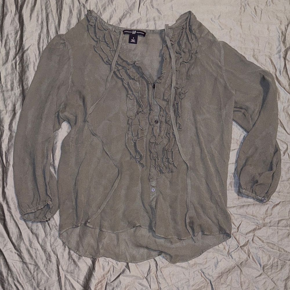 GAP Sheer Ruffled Blouse